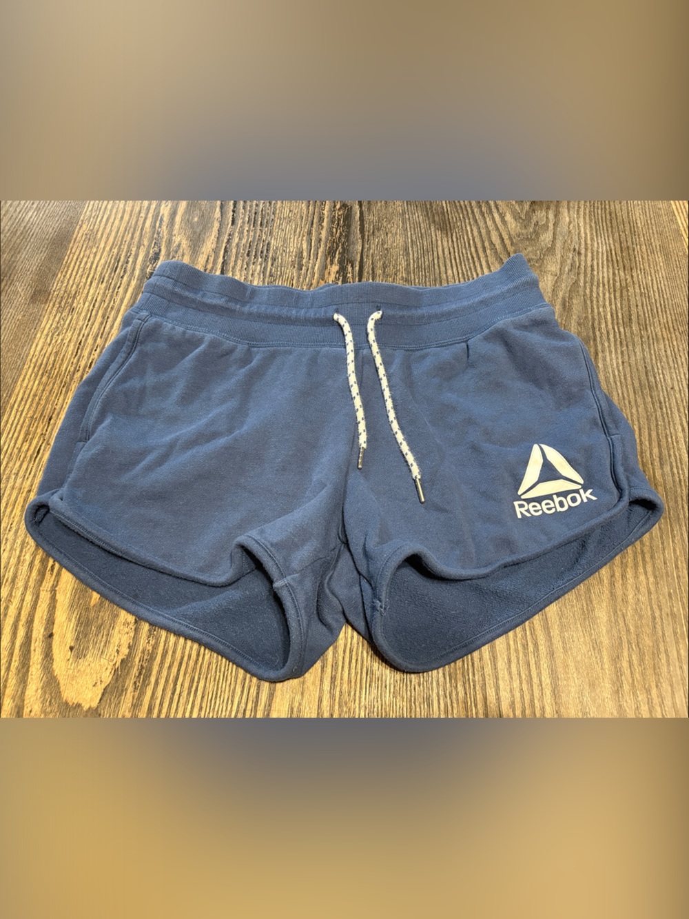 Reebok Navy Blue Women's Athletic Shorts with Drawstring